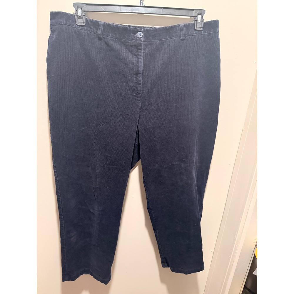 LL Bean Womens Classic Fit Curvy Corduroy Pants‎ Navy Blue Size 22WP Petite - Picture 2 of 8